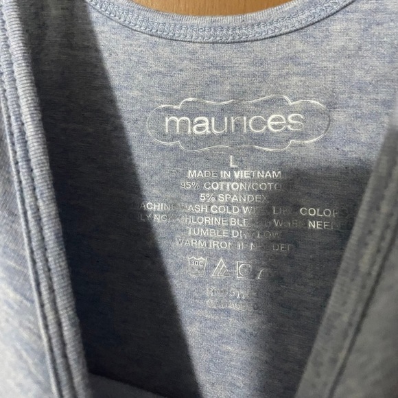 Maurices Scoop Neck Blue Tank Top: Size Large - Picture 3 of 3